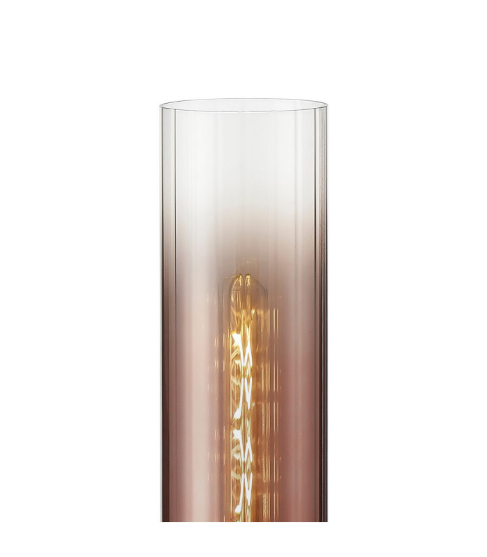 Versailles Table Lamp Tubular Glass 1 x E27 Antique Brass/Copper Fade/Black Braided Twisted Cable-5