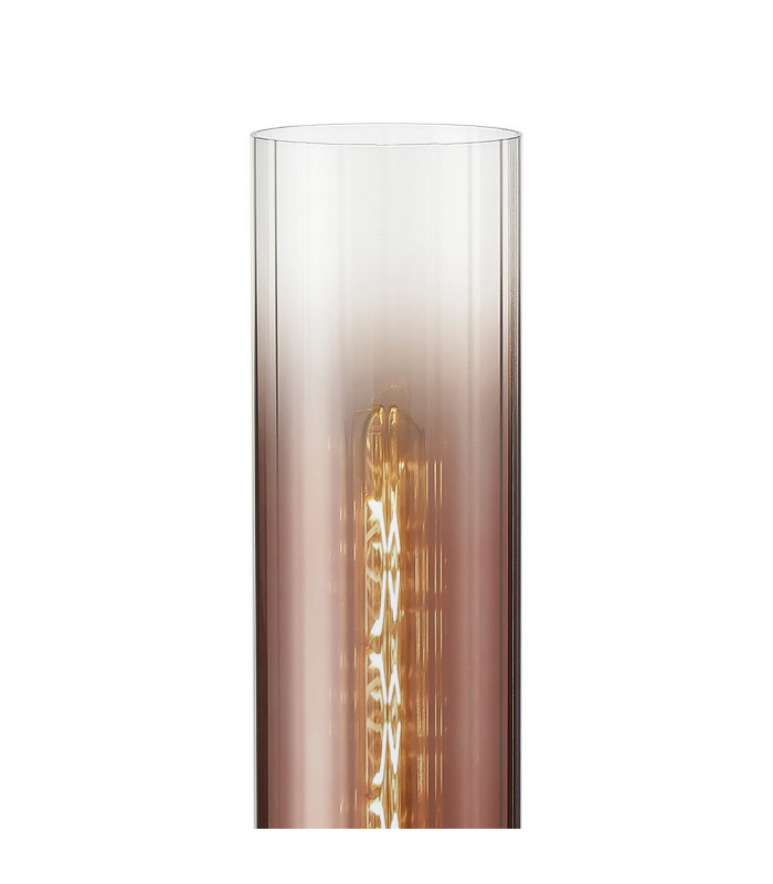 Versailles Table Lamp Tubular Glass 1 x E27 Polished Nickel/Copper Fade/Dark Grey Braided Cable-5