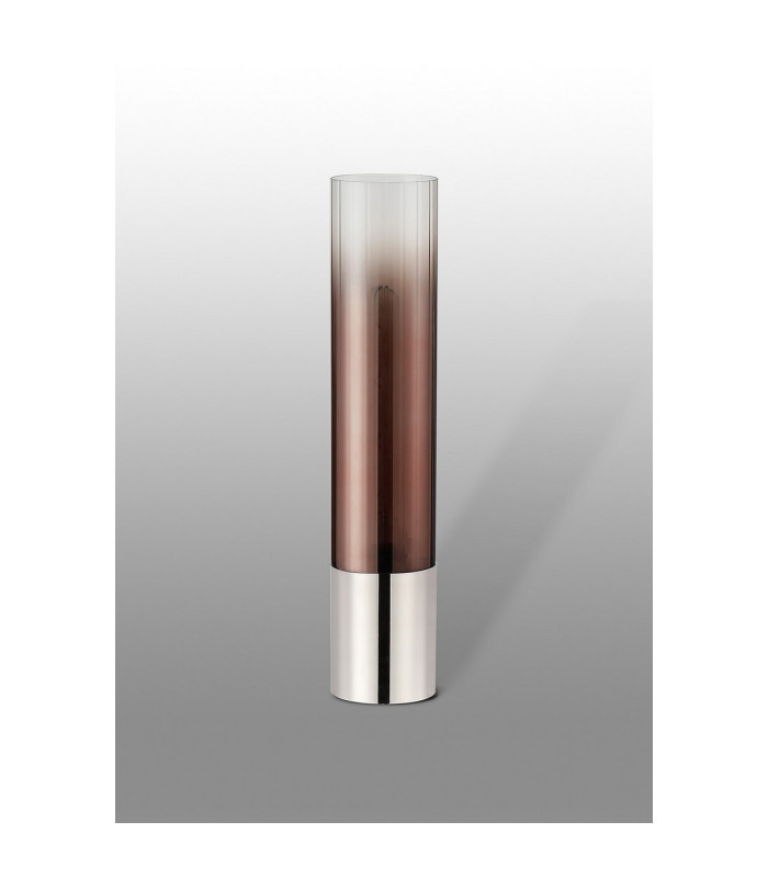 Versailles Table Lamp Tubular Glass 1 x E27 Polished Nickel/Copper Fade/Dark Grey Braided Cable-7