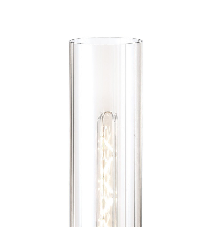 Versailles Table Lamp Tubular Glass 1 x E27 Satin Black/Clear/Black Braided Twisted Cable-5