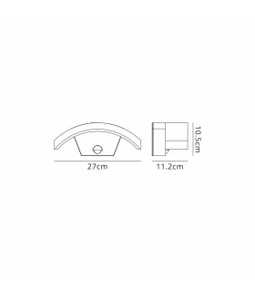 Selkirk Arch Wall Lamp PIR Sensor 1 x 7W LED 3000K 500lm IP54 Matt Black/Opal -2