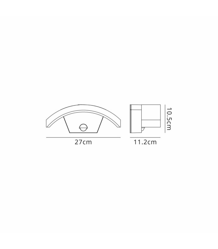 Selkirk Arch Wall Lamp PIR Sensor 1 x 7W LED 3000K 500lm IP54 Matt Black/Opal -2