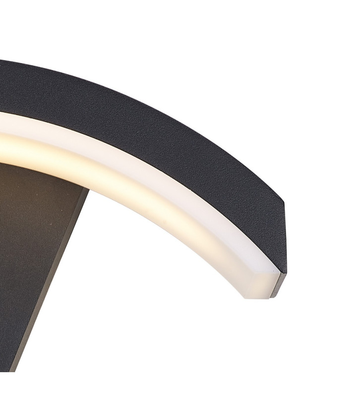 Selkirk Arch Wall Lamp PIR Sensor 1 x 7W LED 3000K 500lm IP54 Matt Black/Opal -7