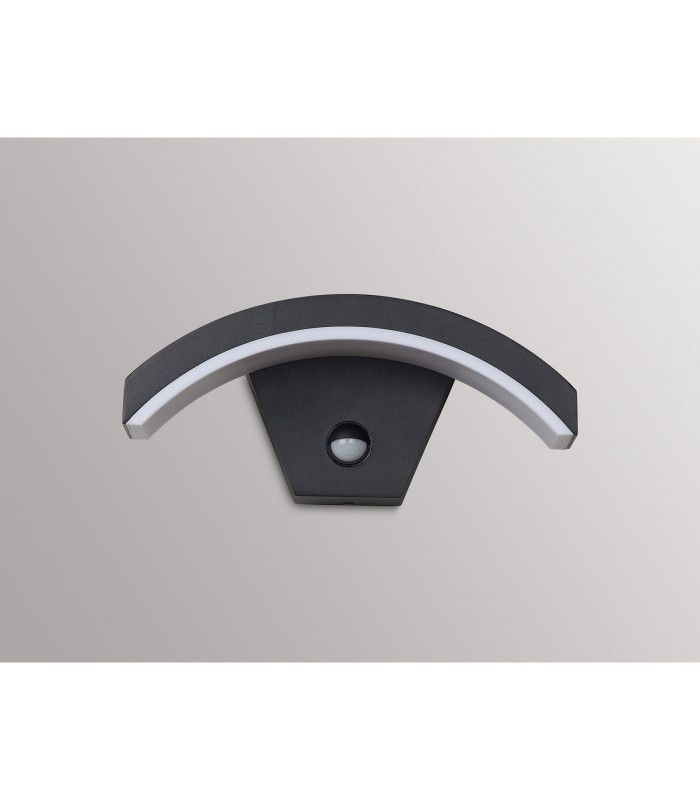Selkirk Arch Wall Lamp PIR Sensor 1 x 7W LED 3000K 500lm IP54 Matt Black/Opal -11