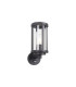 Selkirk Cylinder Wall Lamp PIR Sensor 1 x E27 IP44 Matt Black/Clear -1