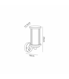 Selkirk Cylinder Wall Lamp PIR Sensor 1 x E27 IP44 Matt Black/Clear -2