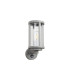 Selkirk Cylinder Wall Lamp PIR Sensor 1 x E27 IP44 Matt Silver/Clear -4