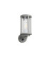 Selkirk Cylinder Wall Lamp PIR Sensor 1 x E27 IP44 Matt Silver/Clear -9
