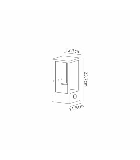 Selkirk Rectangular Case Wall Lamp PIR Sensor 1 x E27 IP44 Dark Brown/Clear -2