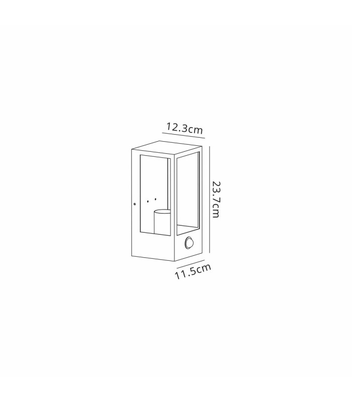 Selkirk Rectangular Case Wall Lamp PIR Sensor 1 x E27 IP44 Dark Grey -2