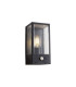 Selkirk Rectangular Case Wall Lamp PIR Sensor 1 x E27 IP44 Matt Black/Clear -6