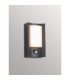 Selkirk Rectangular Curve Wall Lamp PIR Sensor 1 x 6W LED 3000K 400lm IP54 Matt Black/Opal -3