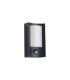 Selkirk Rectangular Curve Wall Lamp PIR Sensor 1 x 6W LED 3000K 400lm IP54 Matt Black/Opal -4