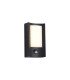 Selkirk Rectangular Curve Wall Lamp PIR Sensor 1 x 6W LED 3000K 400lm IP54 Matt Black/Opal -5
