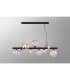 Marshall Linear Pendant 9 x G9 Satin Black Iridescent Plated Glass-3