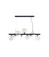 Marshall Linear Pendant 9 x G9 Satin Black Iridescent Plated Glass-4