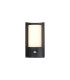 Selkirk Rectangular Curve Wall Lamp PIR Sensor 1 x 6W LED 3000K 400lm IP54 Matt Black/Opal -9