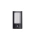Selkirk Rectangular Curve Wall Lamp PIR Sensor 1 x 6W LED 3000K 400lm IP54 Matt Black/Opal -10