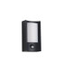 Selkirk Rectangular Curve Wall Lamp PIR Sensor 1 x 6W LED 3000K 400lm IP54 Matt Black/Opal -11