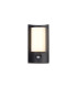 Selkirk Rectangular Curve Wall Lamp PIR Sensor 1 x 6W LED 3000K 400lm IP54 Matt Black/Opal -12