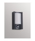 Selkirk Rectangular Curve Wall Lamp PIR Sensor 1 x 6W LED 3000K 400lm IP54 Matt Black/Opal -13