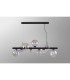 Marshall Linear Pendant 9 x G9 Satin Black Iridescent Plated Glass-10