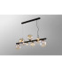 Marshall Linear Pendant 9 x G9 Satin Black Iridescent Plated Glass-11
