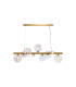 Marshall Linear Pendant 9 x G9 Satin Gold Iridescent Plated Glass-1