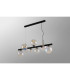 Marshall Linear Pendant 9 x G9 Satin Black Iridescent Plated Glass-12