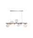 Marshall Linear Pendant 9 x G9 Satin Nickel Iridescent Plated Glass-1