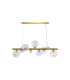 Marshall Linear Pendant 9 x G9 Satin Gold Iridescent Plated Glass-4