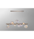 Marshall Linear Pendant 9 x G9 Satin Nickel Iridescent Plated Glass-3