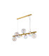 Marshall Linear Pendant 9 x G9 Satin Gold Iridescent Plated Glass-5