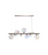 Marshall Linear Pendant 9 x G9 Satin Nickel Iridescent Plated Glass-4