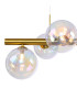 Marshall Linear Pendant 9 x G9 Satin Gold Iridescent Plated Glass-8
