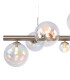 Marshall Linear Pendant 9 x G9 Satin Nickel Iridescent Plated Glass-8