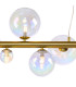 Marshall Linear Pendant 9 x G9 Satin Gold Iridescent Plated Glass-9