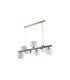 Marshall Linear Pendant 9 x G9 Satin Nickel Iridescent Plated Glass-9