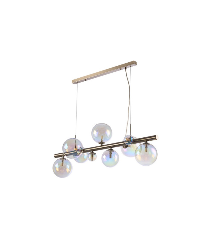 Marshall Linear Pendant 9 x G9 Satin Nickel Iridescent Plated Glass-9