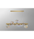 Marshall Linear Pendant 9 x G9 Satin Gold Iridescent Plated Glass-11