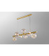 Marshall Linear Pendant 9 x G9 Satin Gold Iridescent Plated Glass-12