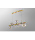 Marshall Linear Pendant 9 x G9 Satin Gold Iridescent Plated Glass-13