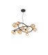Marshall 90cm Twisted Pendant 12 x G9 Satin Black Amber Plated Glass-1
