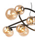 Marshall 90cm Twisted Pendant 12 x G9 Satin Black Amber Plated Glass-6