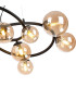 Marshall 90cm Twisted Pendant 12 x G9 Satin Black Amber Plated Glass-7