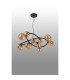 Marshall 90cm Twisted Pendant 12 x G9 Satin Black Amber Plated Glass-8