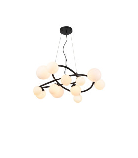 Marshall 90cm Twisted Pendant 12 x G9 Satin Black Opal Glass-1