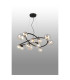 Marshall 90cm Twisted Pendant 12 x G9 Satin Black Iridescent Plated Glass-3
