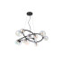 Marshall 90cm Twisted Pendant 12 x G9 Satin Black Iridescent Plated Glass-4