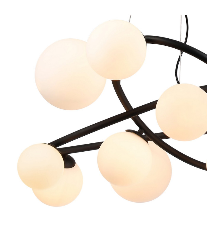 Marshall 90cm Twisted Pendant 12 x G9 Satin Black Opal Glass-6